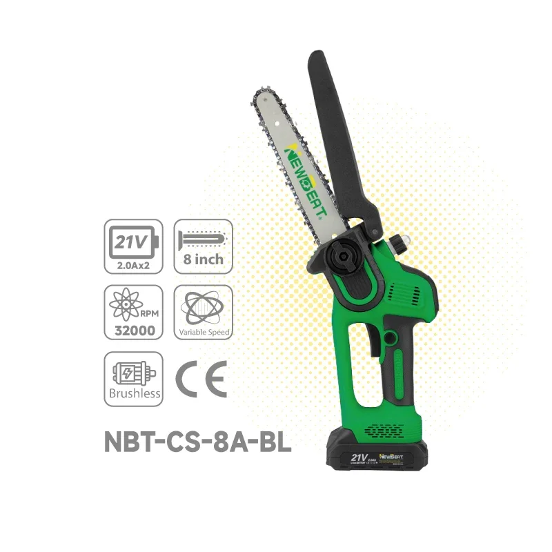 NewBeat 8 Inch Mini Carbide Chainsaw with Battery Chain Wood Saws Cordless Electric Pruner Chainsaws