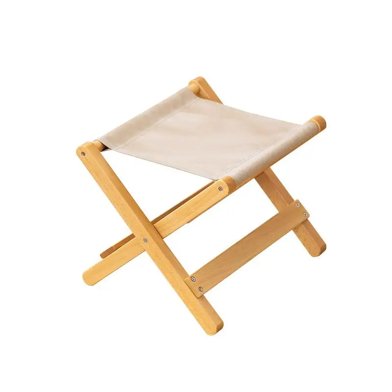 Outdoor Camping Chair Portable Stool Fishing Chair Picnic Beech Wood Leisure Folding Small Stools