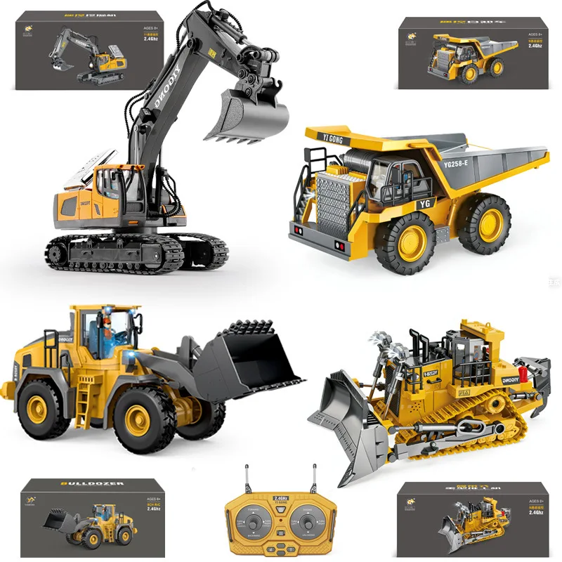 Cool Stuff Toy Car Funny Gift-Kawaii 1:20 Alloy Excavator,bulldozer,Remote Control Car Toy,Monster Truck,Rc Cars Toys for Kids