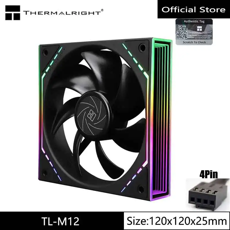 

Охлаждающий вентилятор для шасси Thermalright TL-M12 12 см ARGB, неограниченный вентилятор рамы, цветной охлаждающий вентилятор halo PWM