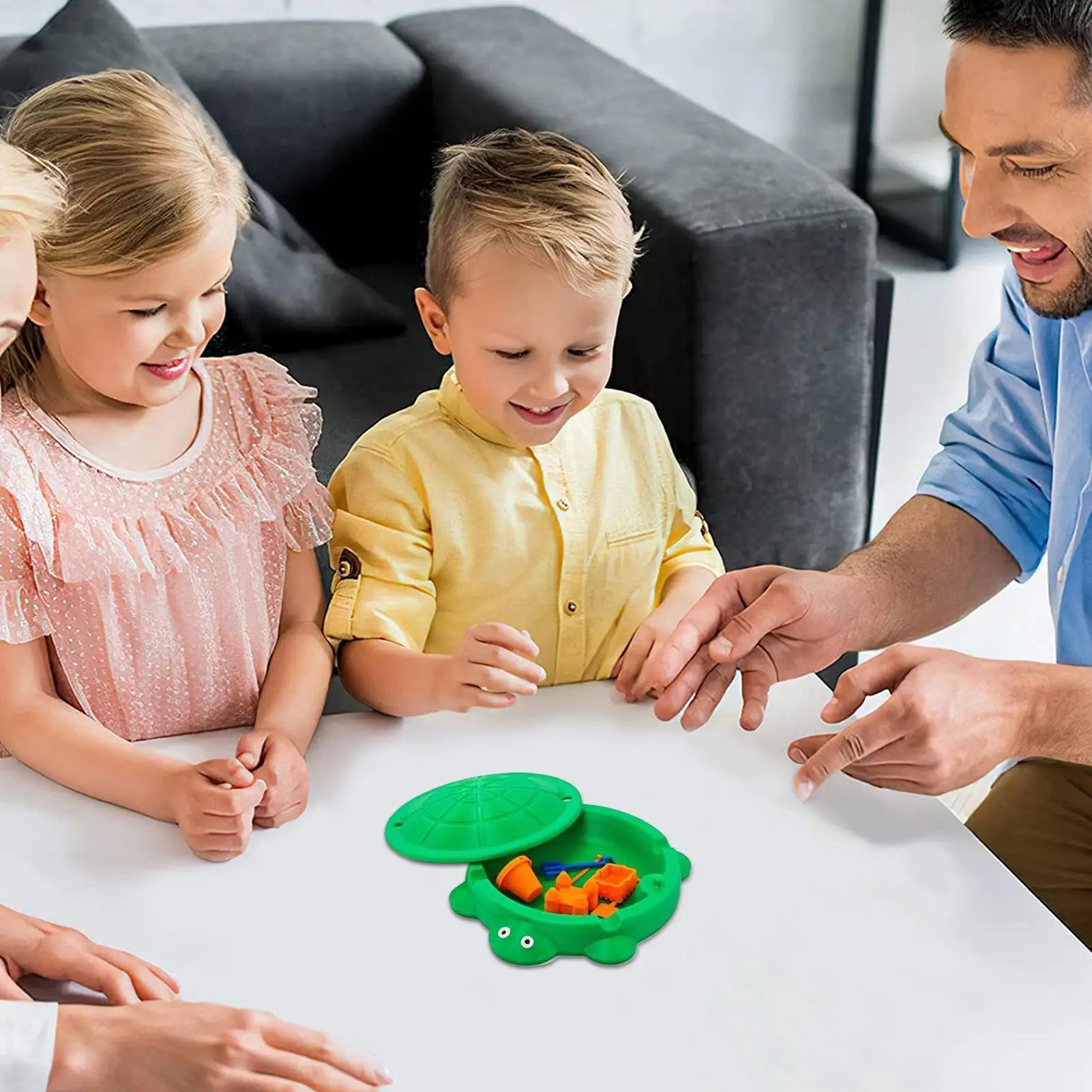 Schildpadzandbak Mini-zandbak met deksel en gereedschap Zintuiglijke speelspeelgoedset voor kinderen Jongens Meisjes Buiten Binnen Tuin Strand Achtertuin
