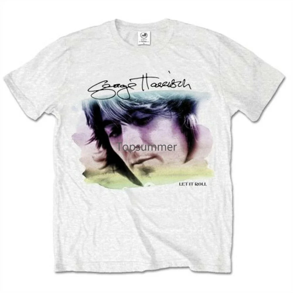 

George Harrison Men'S Water Colour Portrait Short Sleeve T-Shirt White