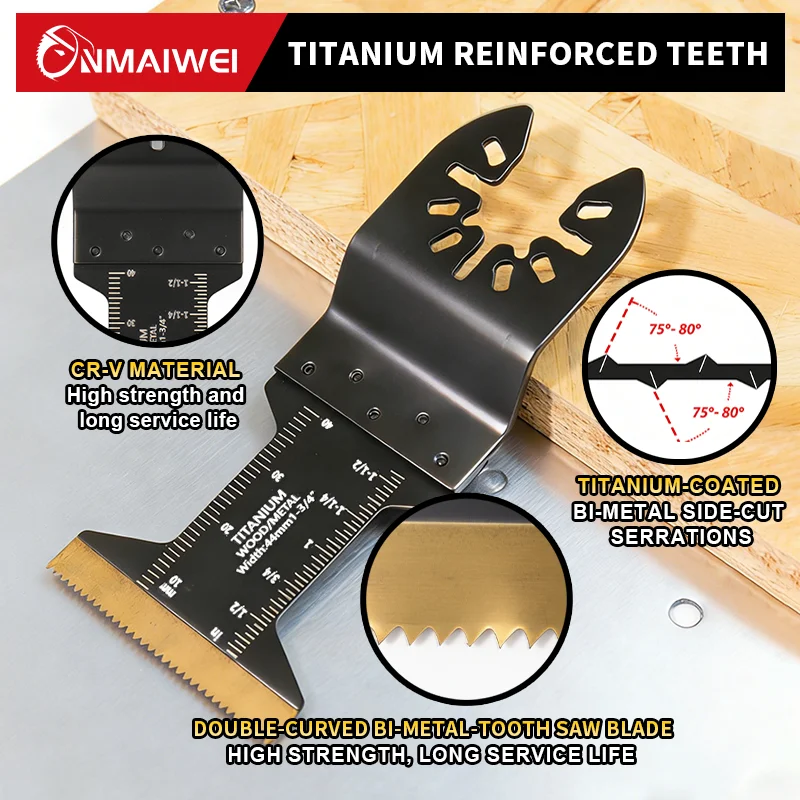 5pcs Titanium Oscillating Saw Blade Titanium Multi Tool Blades for Soft Metal Nails and Wood Plastic Metal Cutting Blades