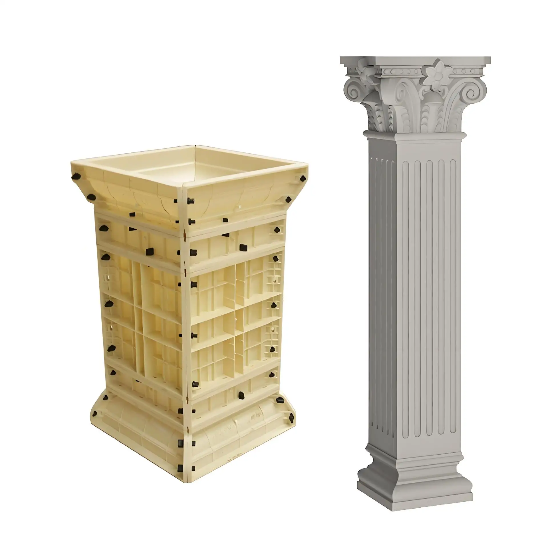 Square Roman Column Mould Building Formwork Cement Mould Column Mould Plastic Formwork
