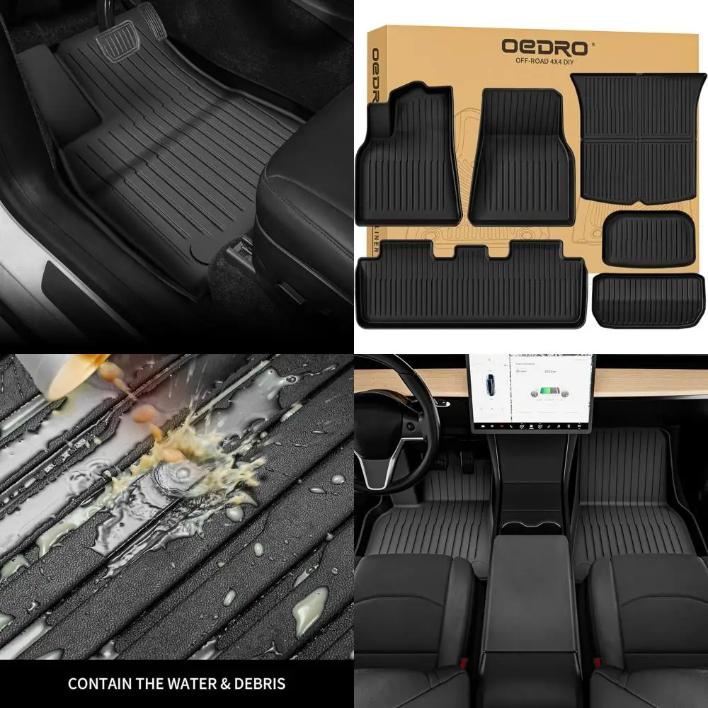 

Коврики подходят для Tesla Model Y 5-местный 2025 2024-2020, всепогодные автомобильные внутренние вкладыши из ТПЭ, коврики в багажник