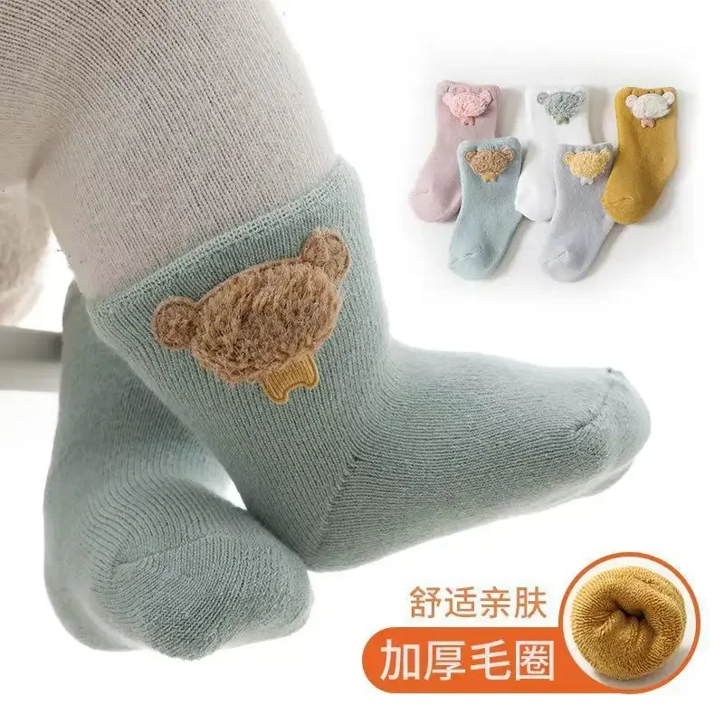 Warm Winter Baby Socks Cute Soft Autumn Newborn Baby Girls Socks Bunny Infant Baby Boy Shoe Socks for Toddler Infants