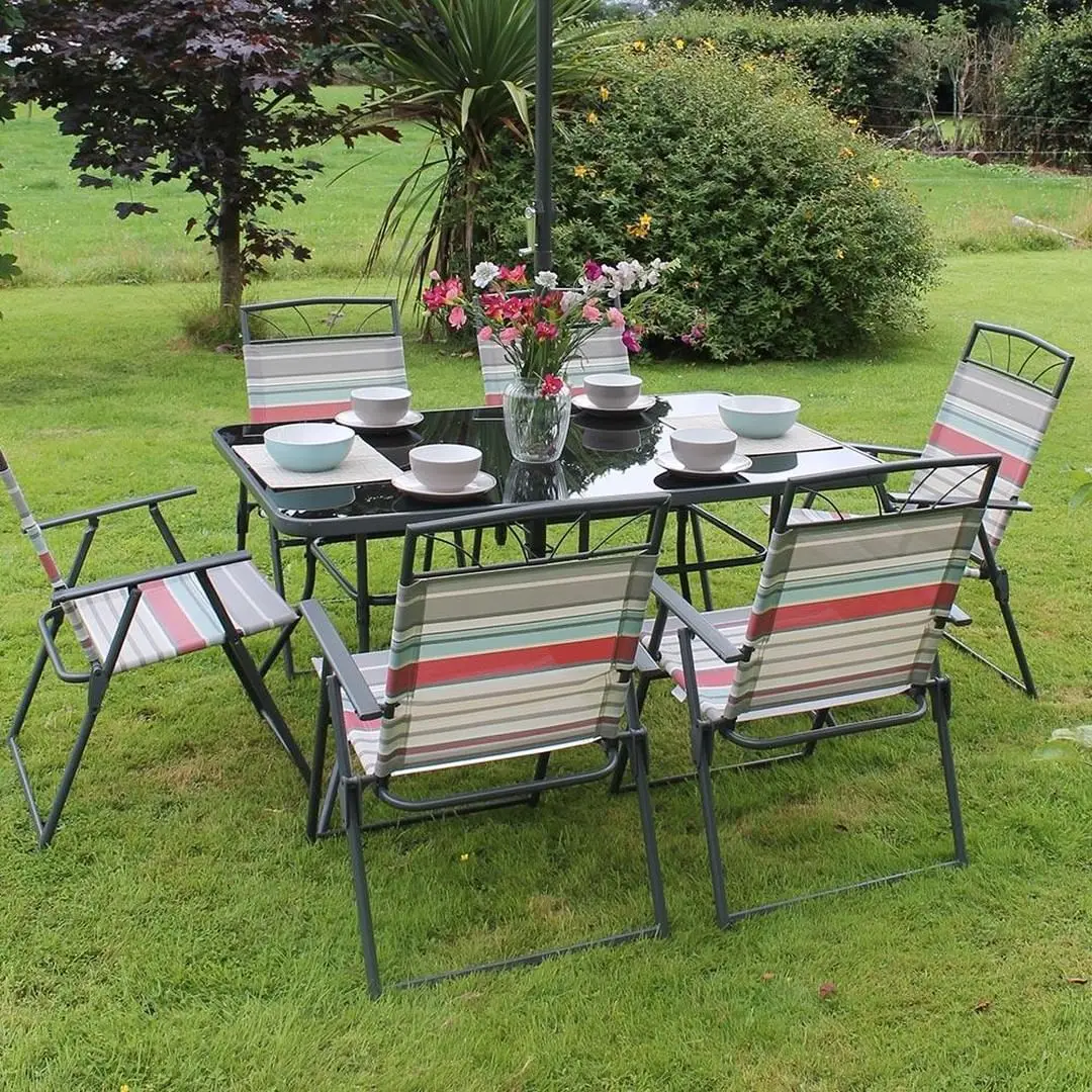 Juego de mesa y silla de comedor para Patio y café, popular, mercado europeo de EE. UU., muebles de jardín para exteriores