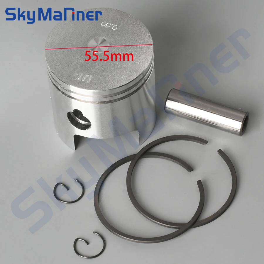 

351-00004-0 Piston Set (+0.5MM O/s) For TOHATSU Marine Engine 15HP 18HP M15B2 M15C M18D M9.9B2 M9.9C Piston Ring 350-00014