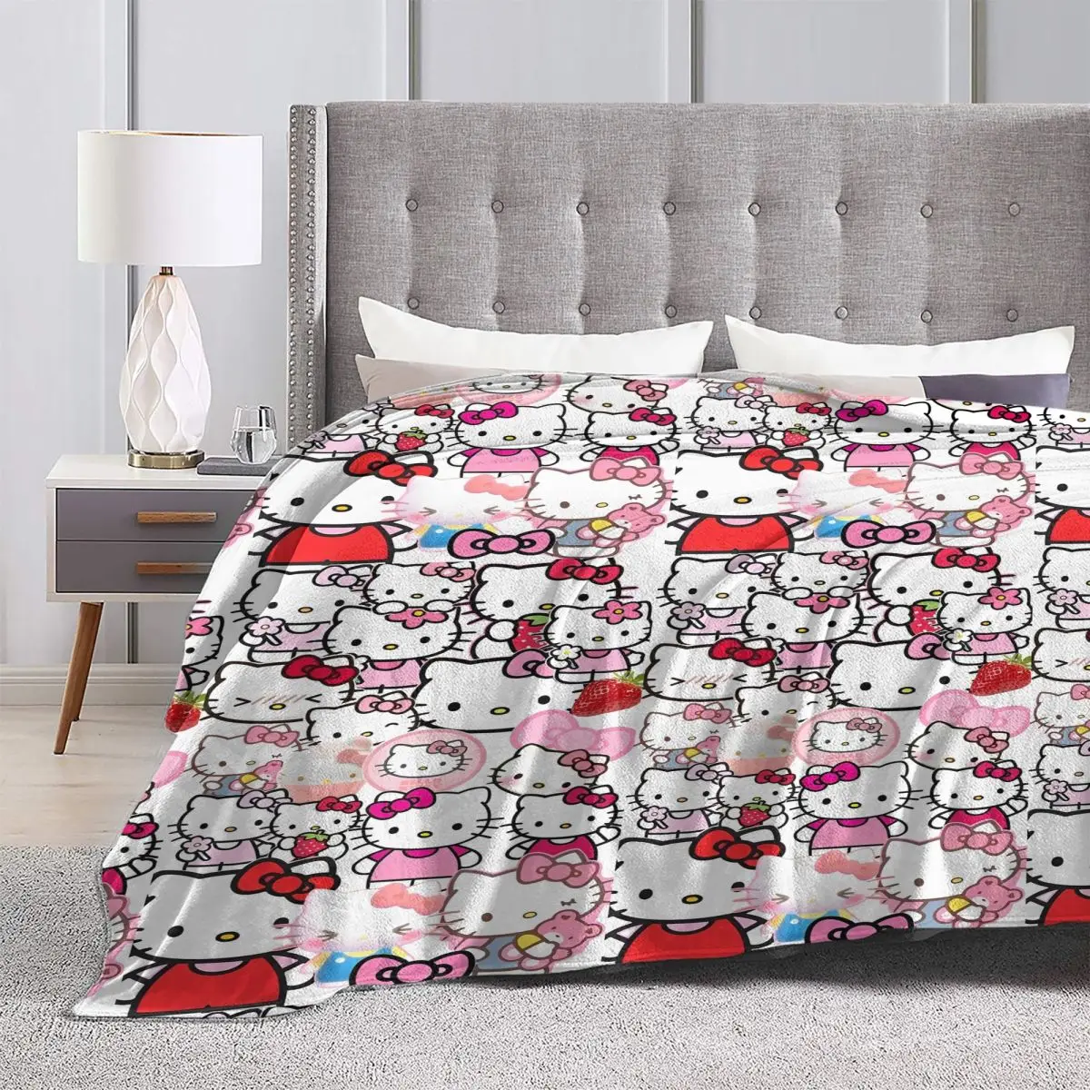 Hello Kitty Super Warm Blanket Girls Boys Travel Throw Blanket Flannel Bedspread For BedroomPrint Sofa Bed Cover