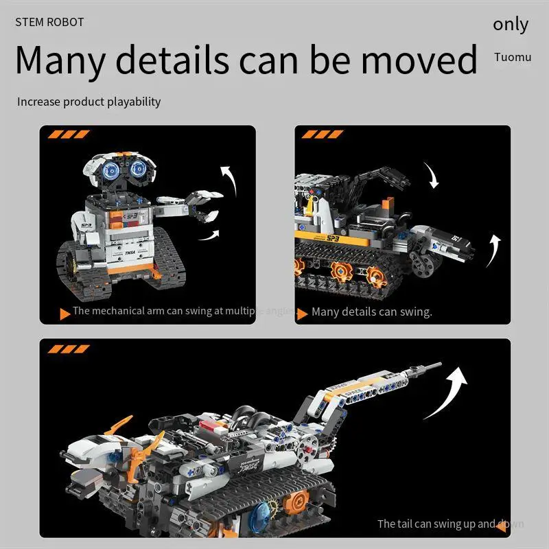 Programming WALL-E 5-in-1 Robot Building Blocks Assembly Bricks Electric Remote Control Children's Kit Toy