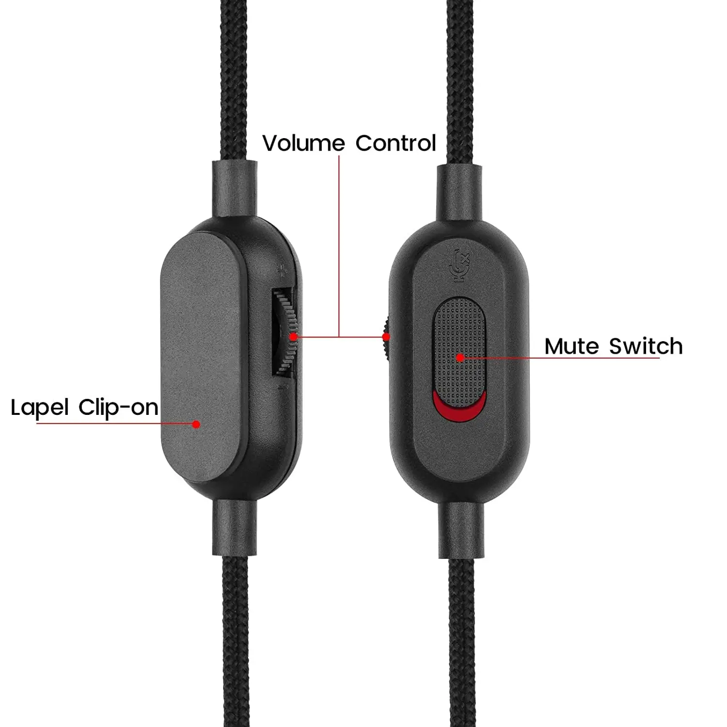 Pengganti kabel Headset Logitech untuk G Pro, G Pro X, G433, G233 kabel Aux suara Earphone dengan pengontrol Volume dan Mu