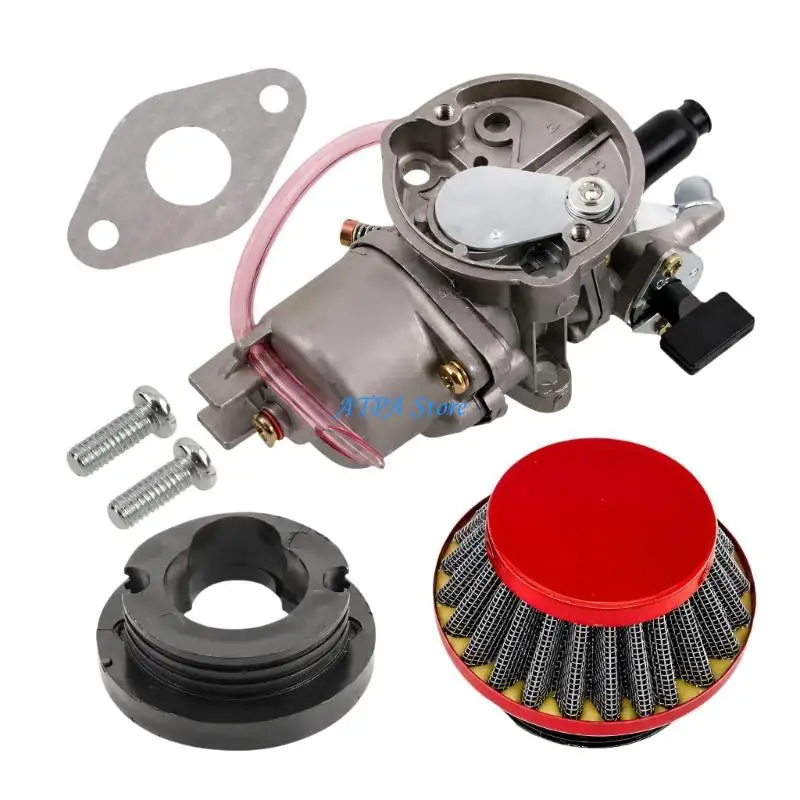 U13C Mini Bike Carburetor Replacement for 49cc Service Work with Air Filter, Gasket, Mounting Bolts and Adapter for Routine