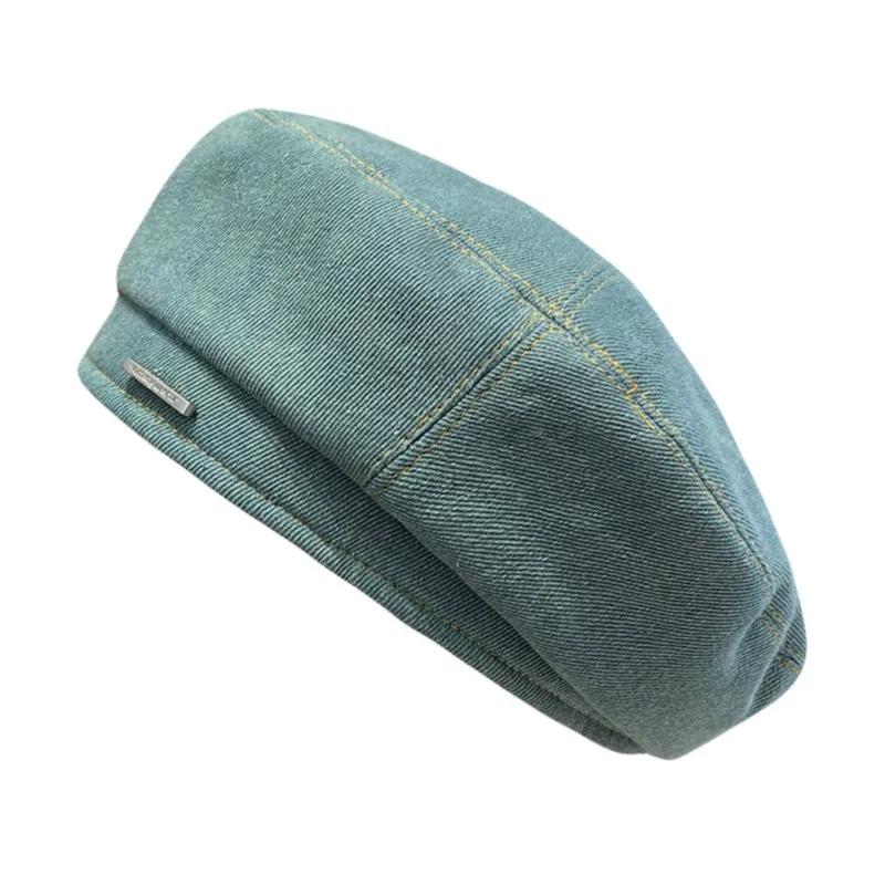 Autumn Retro Beret Hat Metal Label Women Painter Cap Outdoor Travel Lightweight Fresh Style Face Slimming Casual Daily Beret