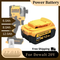 ion Battery For Dewalt power Tools 6Ah 8Ah 12Ah Original DCB200 18V 20V rechargeable electric tool Lithium batteries