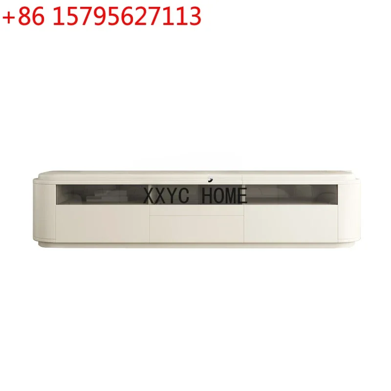

Итальянский минималистичный журнальный столик и ТВ-тумба из массива дерева в кремовом стиле, комбинированный комплект для гостиной, электрический шкафчик