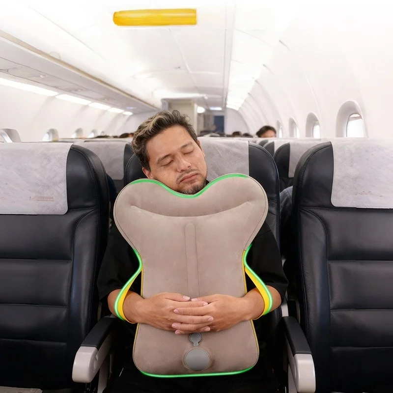 Almofada Inflável de Viagem - Portátil e Leve para um Sono Confortável