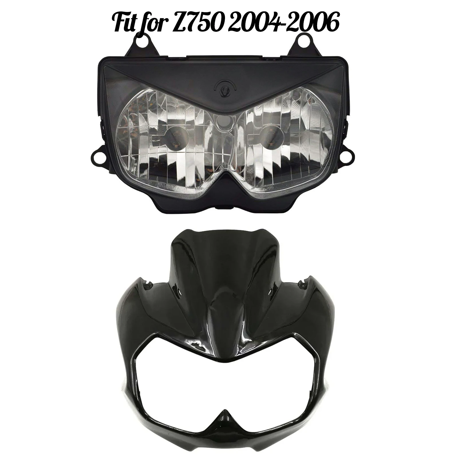 Fit for Kawasaki 2004 - 2006 Z750 Motorcycle Headlight + Front Nose Upper Fairing Cowl Z 750 2005