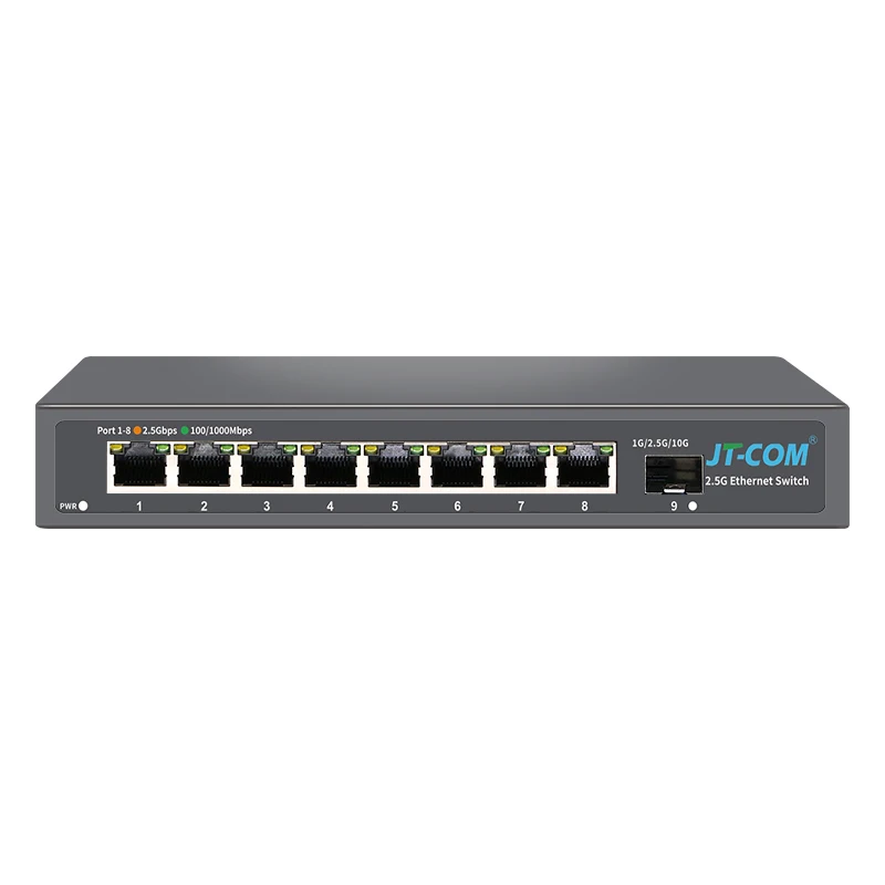 Imagem -05 - Jt-com Port Ethernet Switch 2.5 Gbase-t Network Switcher 10gigabit Uplink Plug And Play Hub Internet Splitter Fanless 2.5g