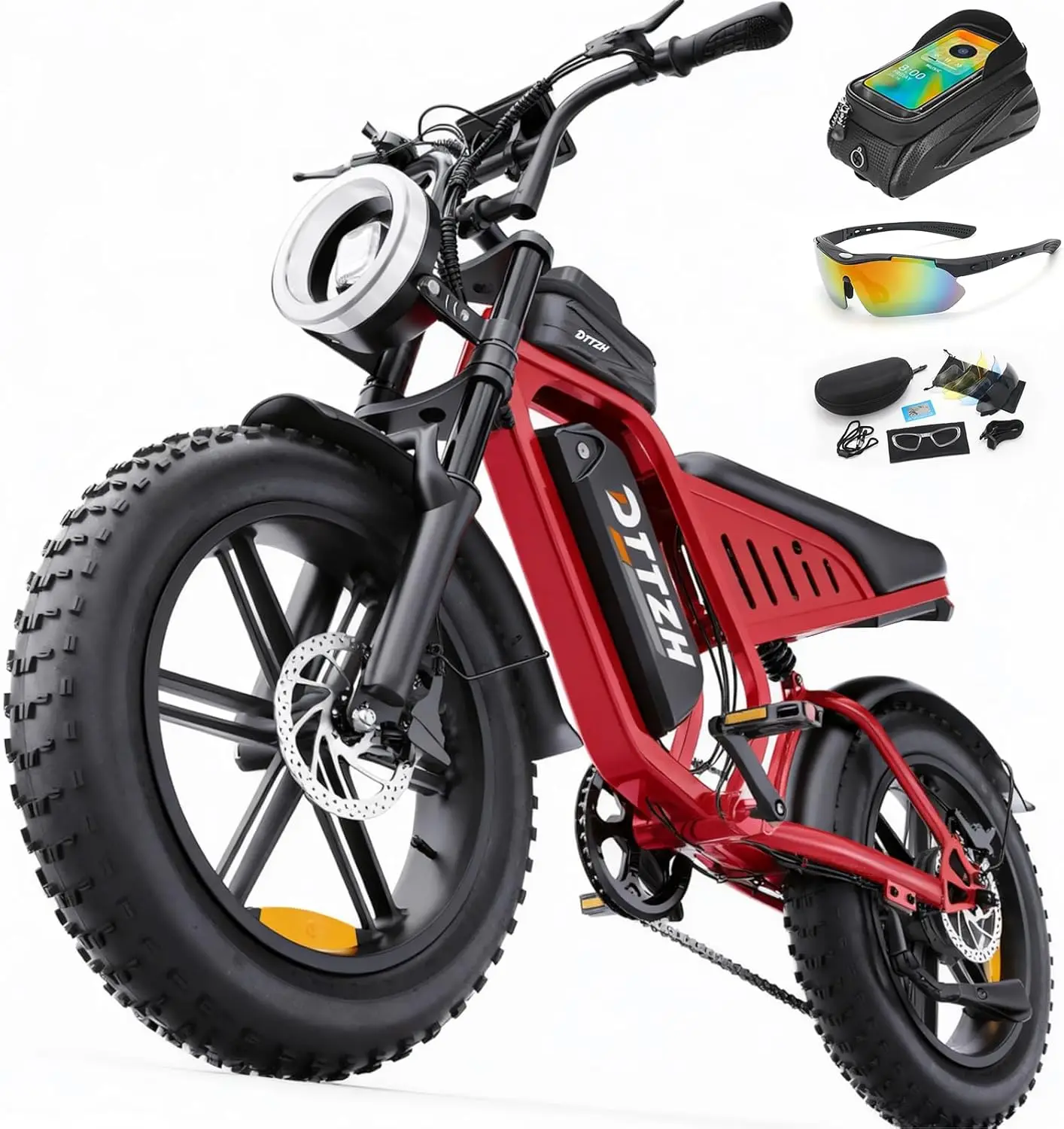 DTTZH F6 Electric Bike for Adults, 1500W Peak Motor, 48V 15Ah Battery, 60-Mile Max Range, UL 2849 Certified, Full Suspension, NFC Unlock, 20" Fat Tires image 3