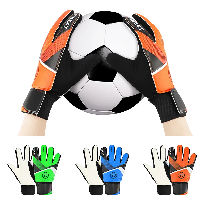 Guantes de portero de fútbol para niños, protección de manos de portero de látex PU anticolisión, guantes de fútbol para adolescentes