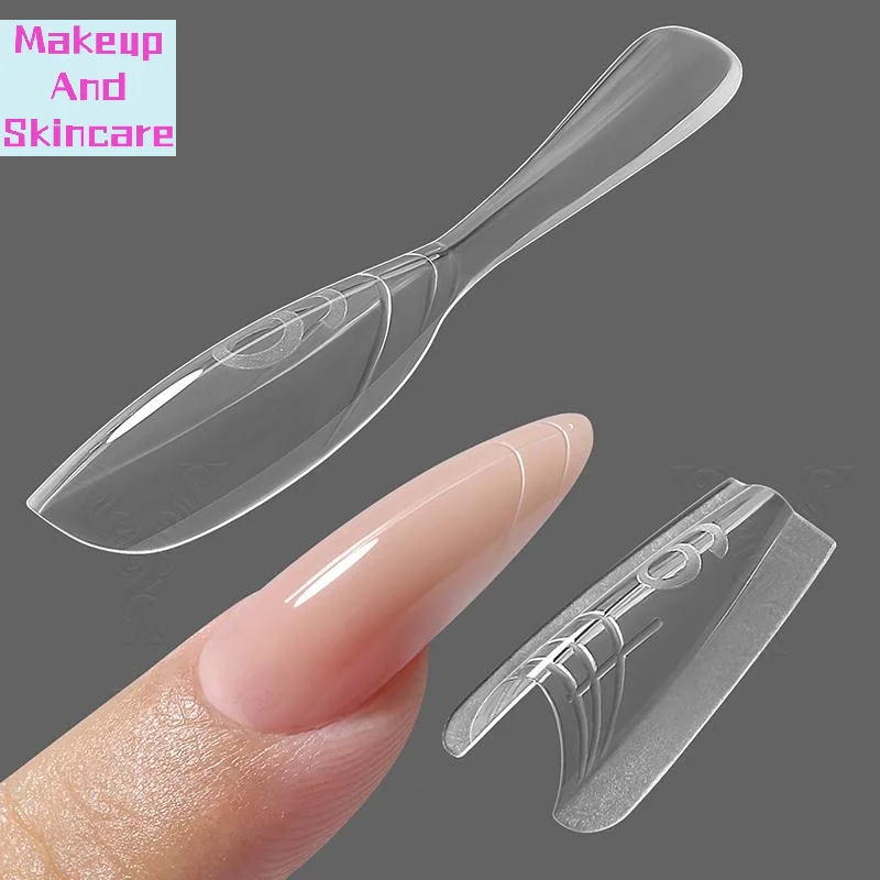 60 Unidades de Moldes de Unha Sandwich Ovais para Extensão, Dupla Forma, Sem Necessidade de Moldes de Papel, Extensões de Unha Fáceis, Molde Superior e Inferior, Manicure
