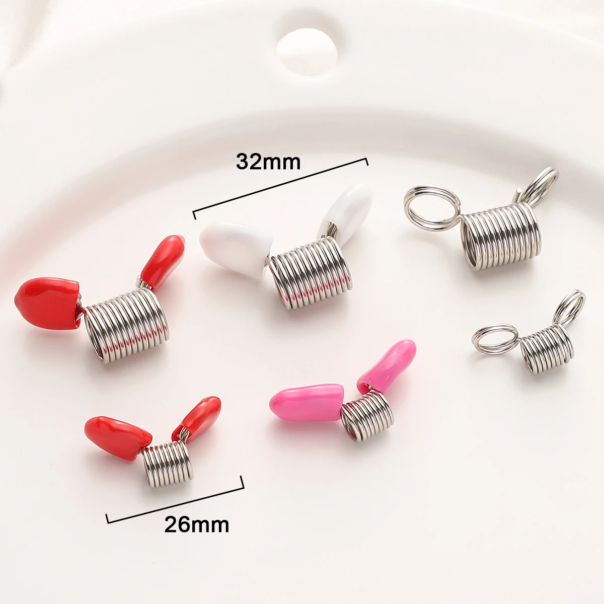 6pcs Bead Clasp Spring Beading Jewelries Small Stoppers