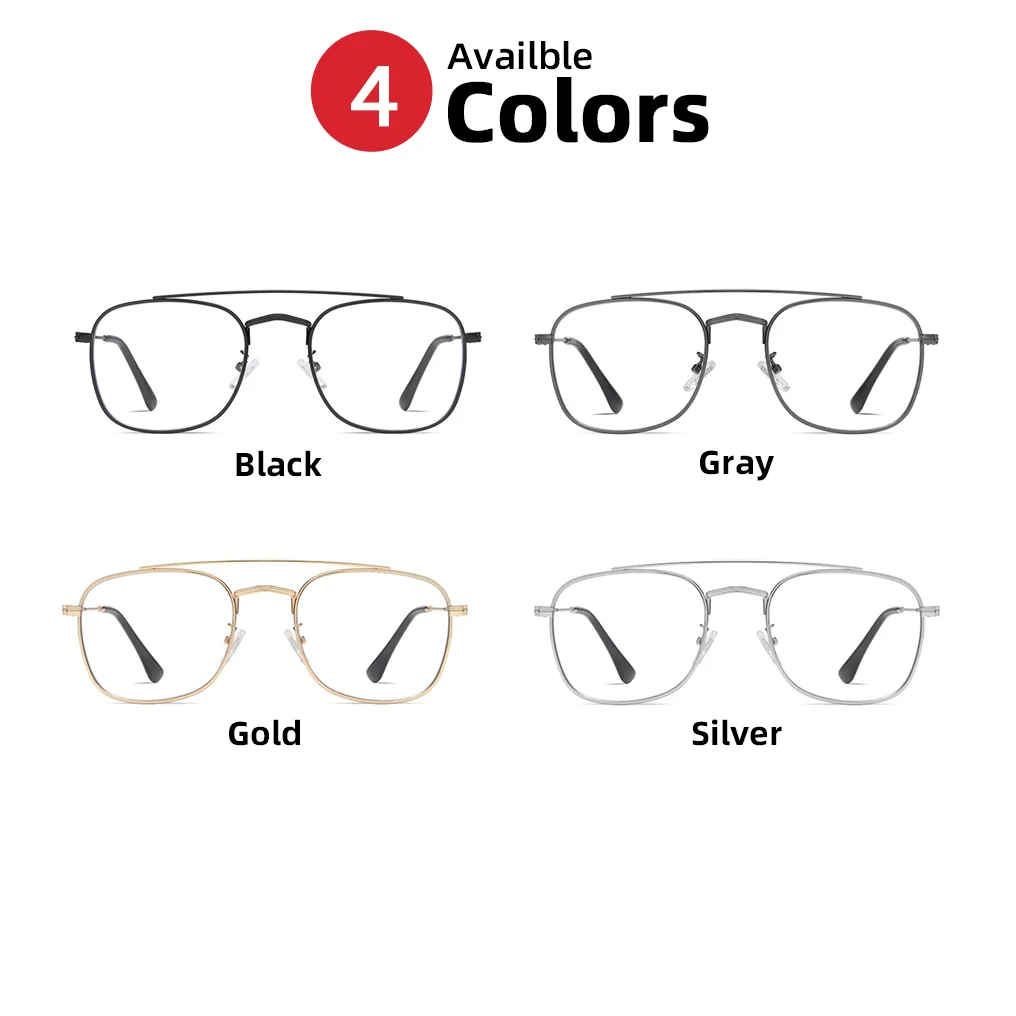 VIVIBEE ريترو الطيران الضوء الأزرق حجب النظارات الرجال الكمبيوتر المعدني جسر مزدوج تصفية الألعاب نظارات عالية الجودة