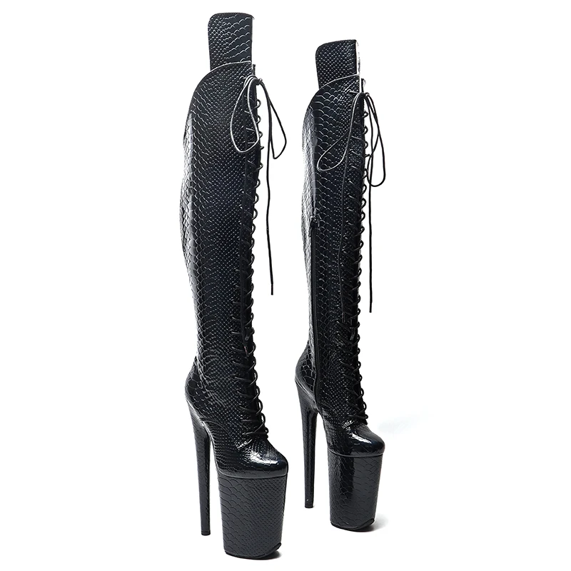 

Leecabe 23CM/9inches Knee High Boots For Women Chunky Platform sexy High Boots Party Shoes Ladies