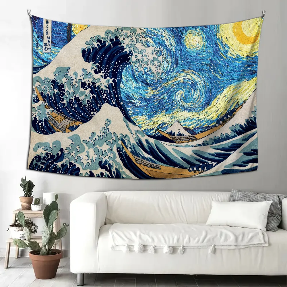 

Van Gogh Tapestry Decoration party Background Hanging Cloth Bedroom Tapestry Room Decor Aesthetic