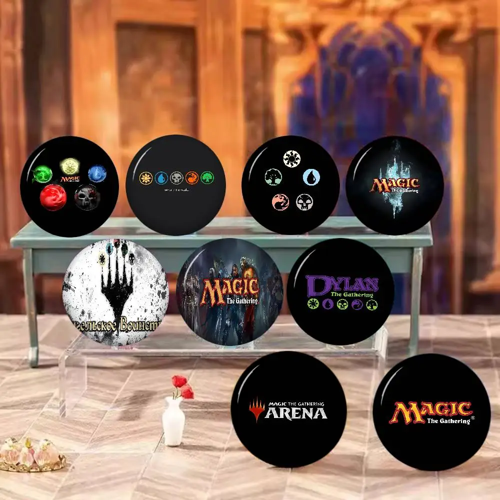 Gamer M-Magic The G-Gathering Creative Pins Funny Round Snap-in Brooch Badge Backpack Hat Accessories Jewelry Gifts for Friend