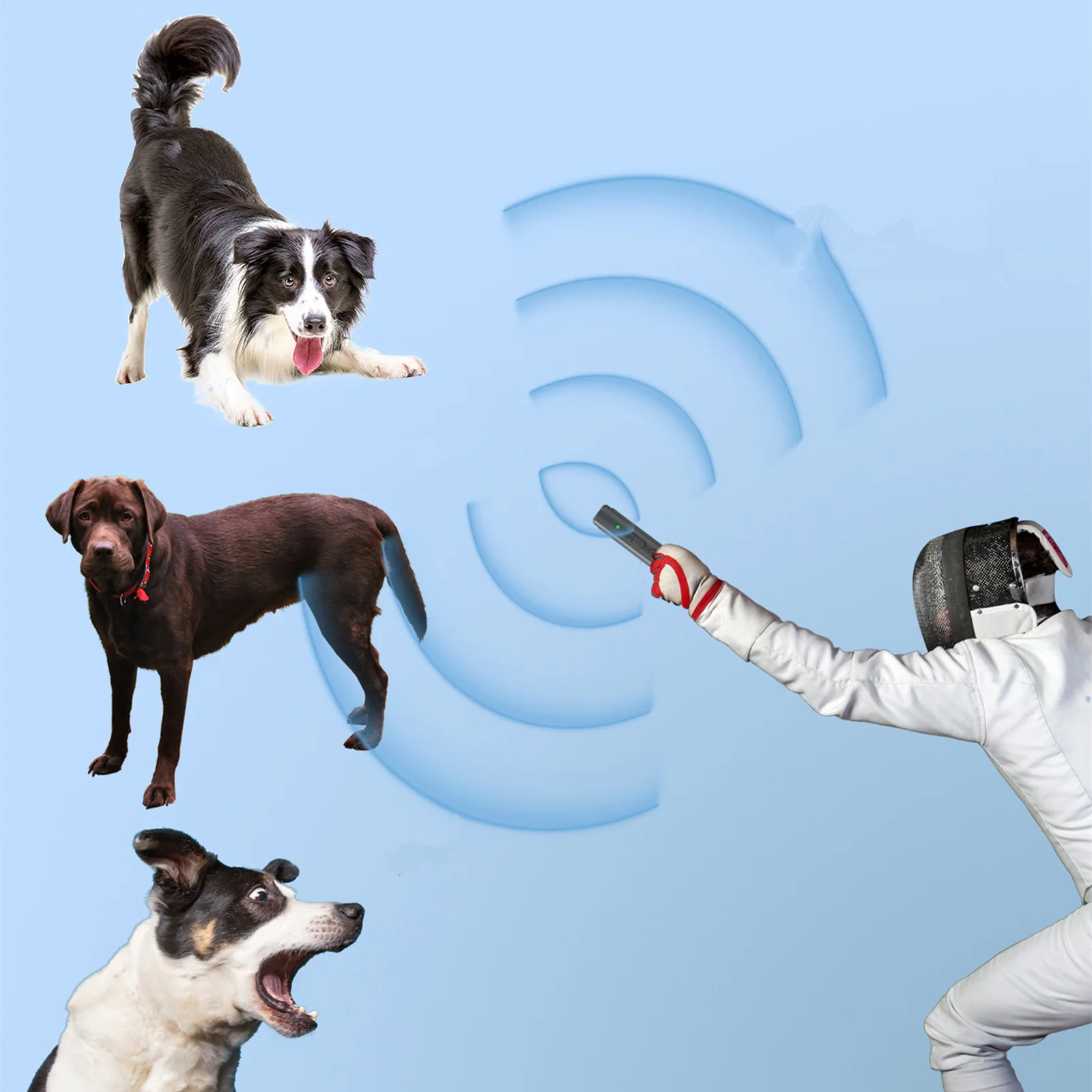 Ultrasonic Dog Repeller USB Rechargeable Dog Drive Device Portable Dog Trainer Anti Barking Device With LED Indicator Lanyard