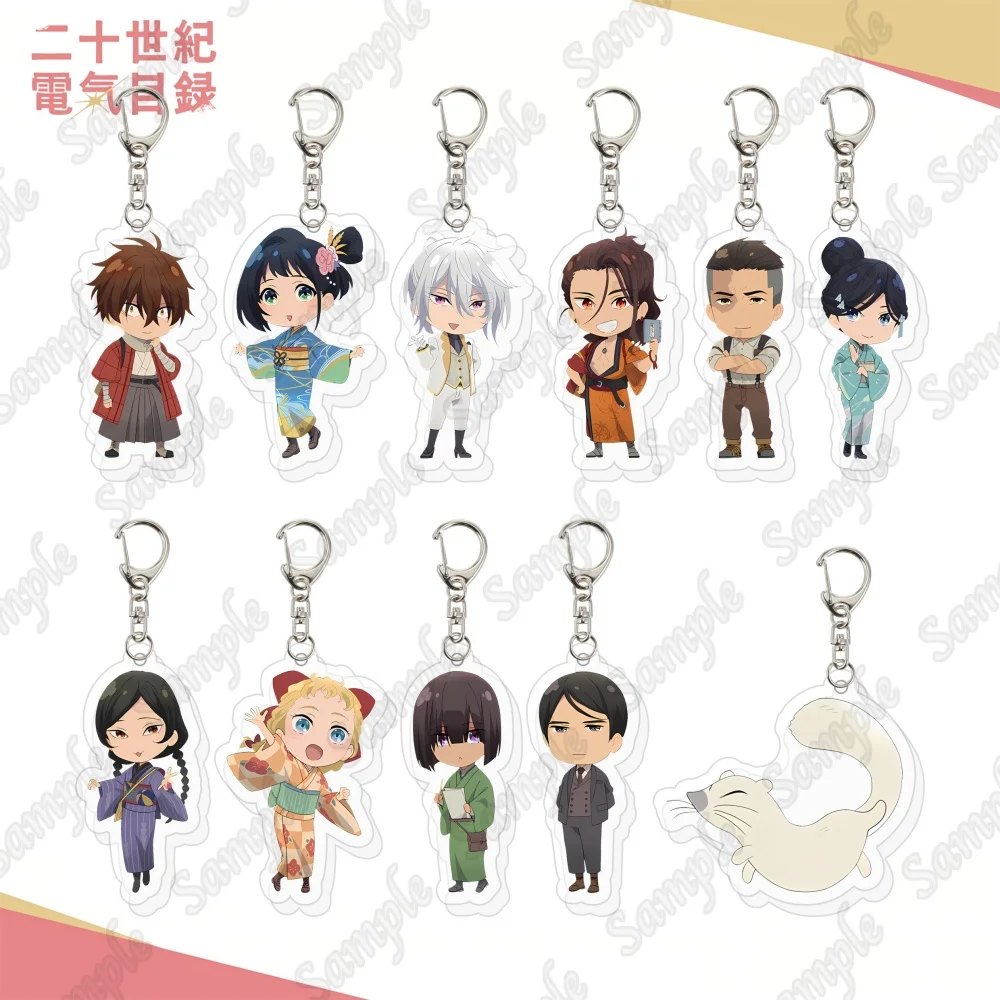 Cute Sparks of Tomorrow Acrylic Keychain 6cm Kawaii Anime Chibi Inako Kihachi Kimono Bag Pendant Collectible Jewelry Fans Gift