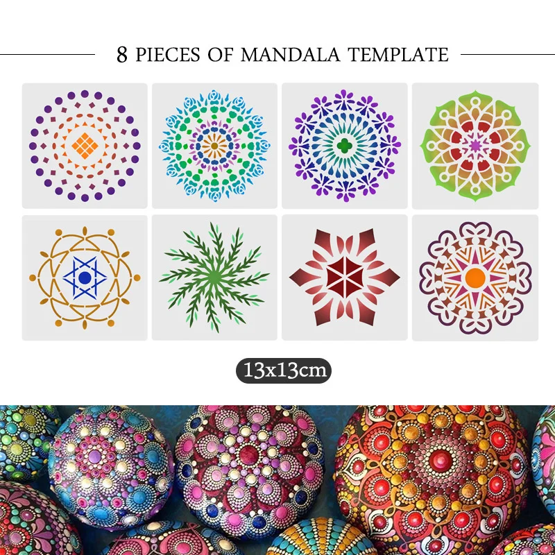 29pcs/Set Mandala Tools With Storage Bag Hollow Out Painting Template Rubbing Copying Point Drill Pen Clay Crafts Painting Tool