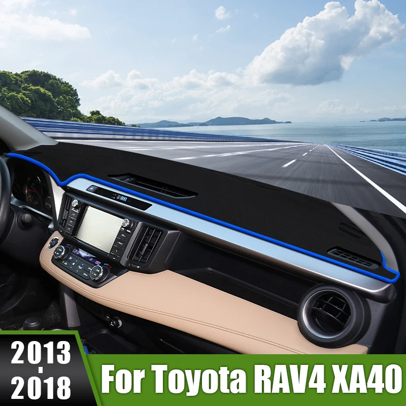 For Toyota RAV4 XA40 2013 2014 2015 2016 2017 2018 Car Dashboard Cover Avoid Light Pad Sun Shade Mat Anti-UV Carpets Accessories