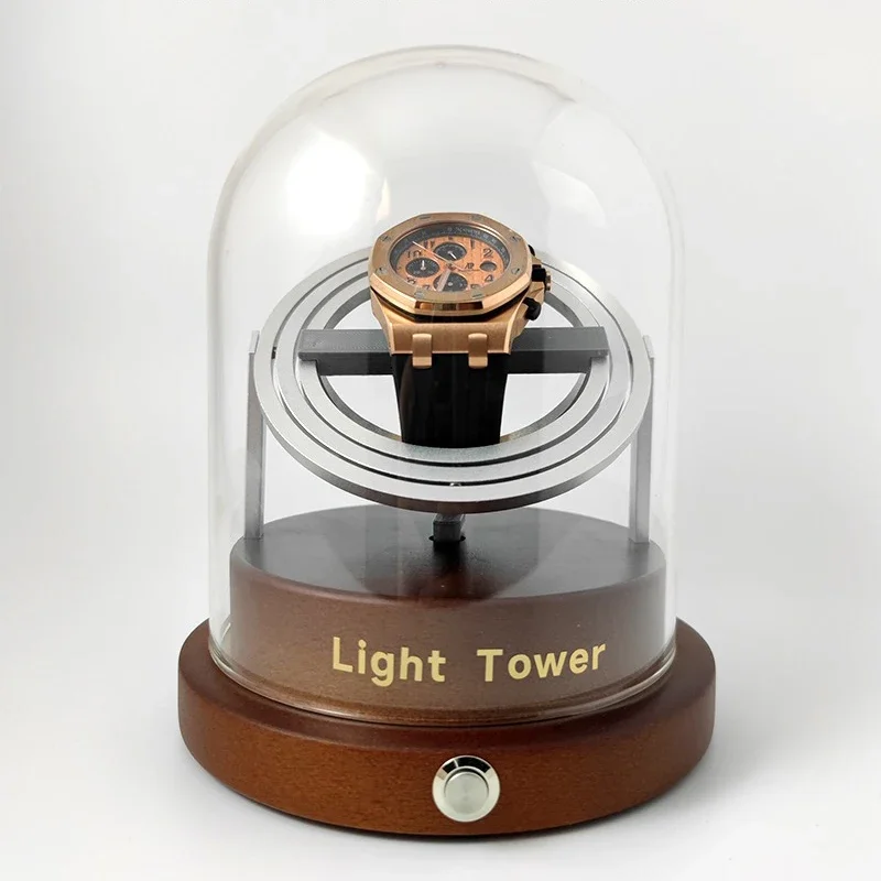 Automatic Watch Winder Display Mechanical Watches Holder Wood Transparent Glass Cover Electric Watch Winders Battery Travel