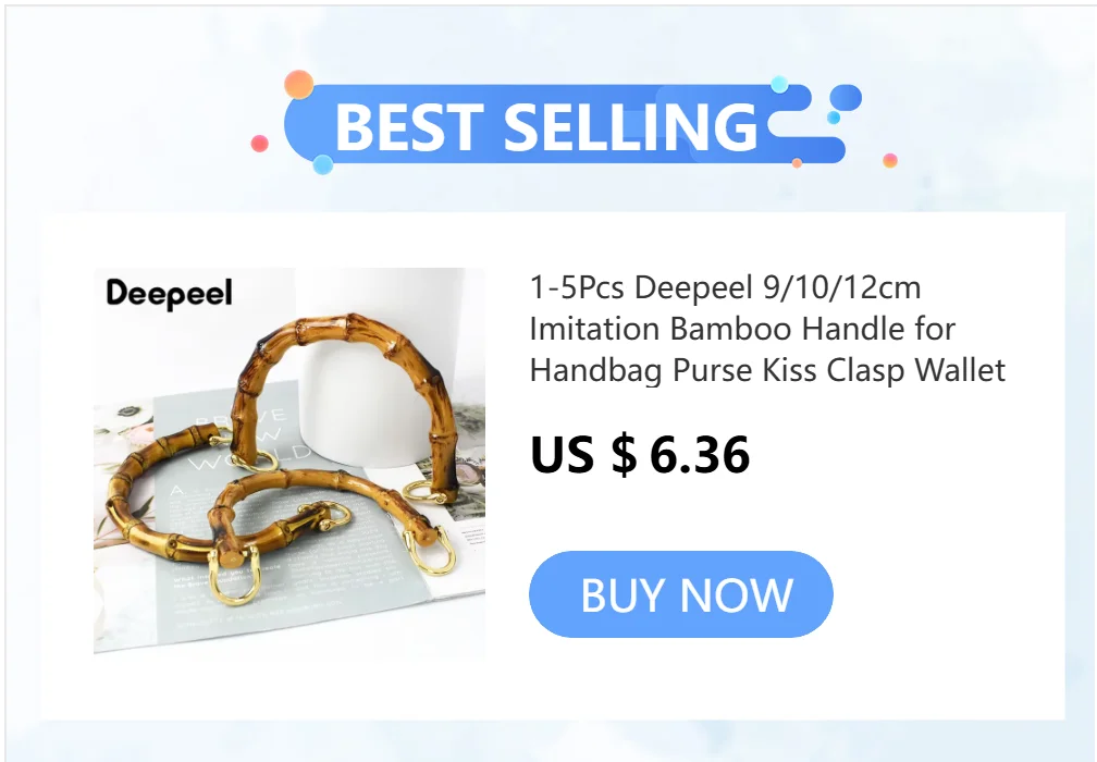 2Pcs Deepeel Solid Wood Bag Handle Women's Handbag Wrist Ring Handles Woven-Bag Purse Frames DIY Bags Replacement Accessories