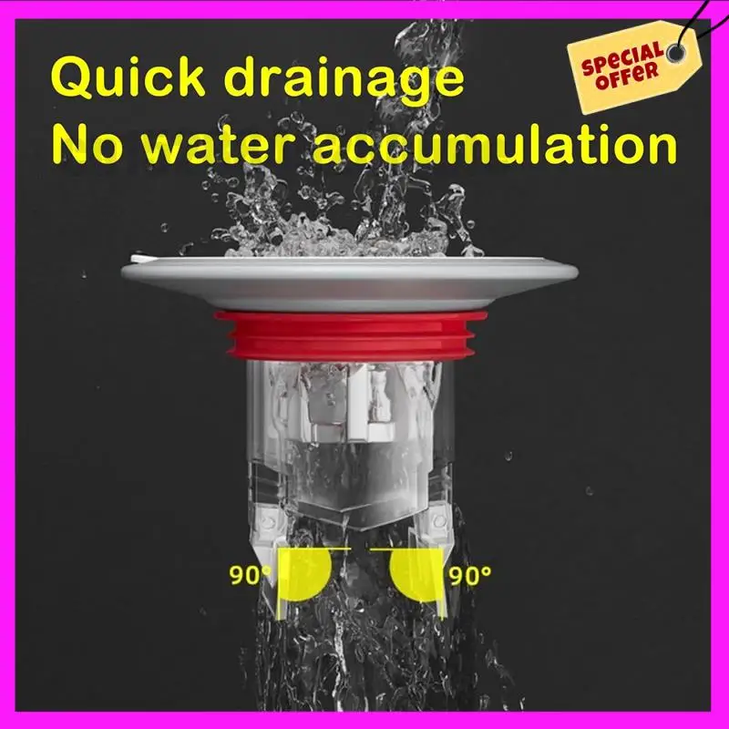 -ABUB 3X Shower Floor Drain Backflow Preventer-One Way Valve, Sewer Anti-Odor Cover (Installation Caliber: 32-75Mm)