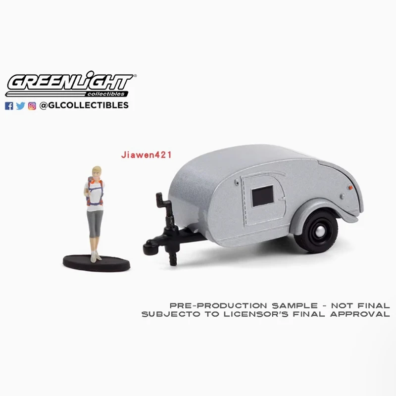 

GreenLight литой под давлением масштаб 1:64 каплевидный прицеп с рюкзаком, модель автомобиля из сплава, классическая коллекция, демонстрационные игрушки
