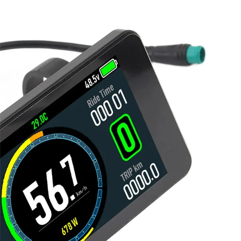 Effizientes T8-LCD-Display für Elektrofahrräder, bunter Bildschirm, 24 V bis 72 V, wasserdichter Fahrrad-Steuermonitor