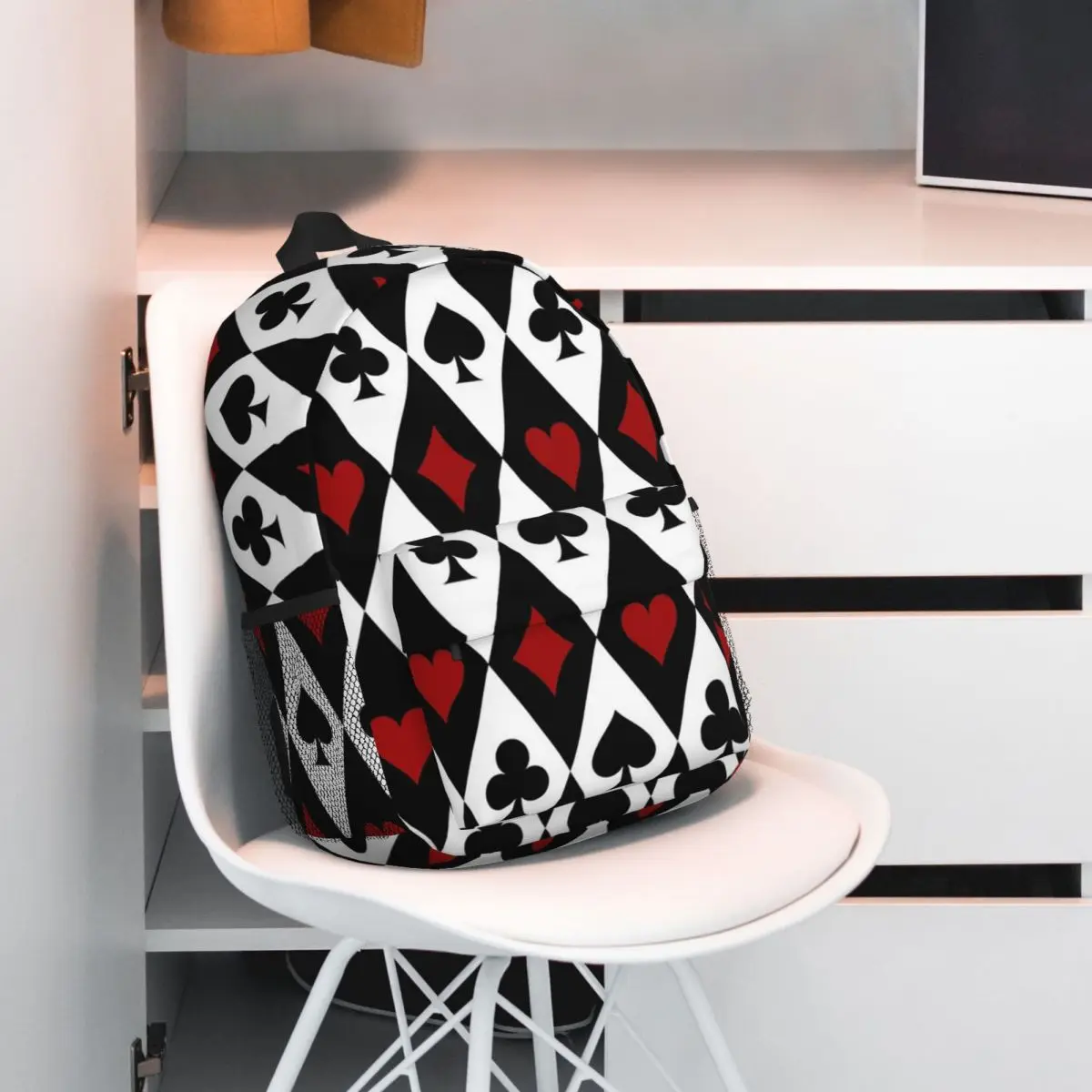 Playing Card Pattern Print Backpack Hot Sale Daypack Large Capacity Boys Girls BookBag Shoulder Bags for Men Women School Bag