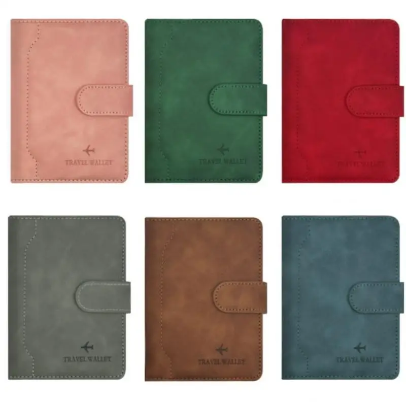 Dompet Paspor Kulit Anti Air, Tempat Kartu Kredit, Lucu, Untuk Wanita/Pria, Penutup Paspor Dengan Gesper