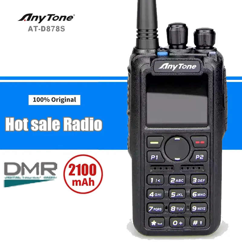 Anytone AT-D878S Digital Analog walkie talkie Portable Two way radio GPS BT DMR Walki talki 66-88Mhz