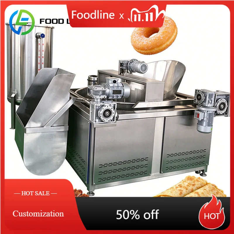 Commercial Fryer Automatic Deep Fryer Batch Frying Peanuts Almonds Cashews Chestnuts Snack Food Making Customized