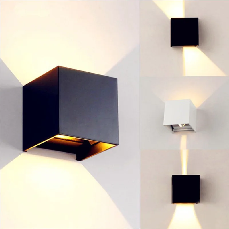 6W 12W Waterproof AC85-265V Surface Mounted LED Wall Light Modern Nordic Luminaire Indoor Wall Lamps Living Room Porch Outdoor