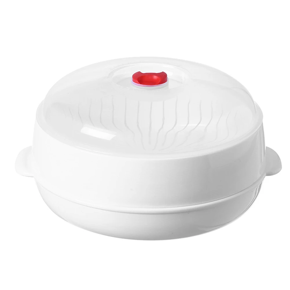 

Microwave Steamer Single Layer Round Rack Kitchen Cooking Vegetable Food Container High Temp Steamer Dumplings Oven