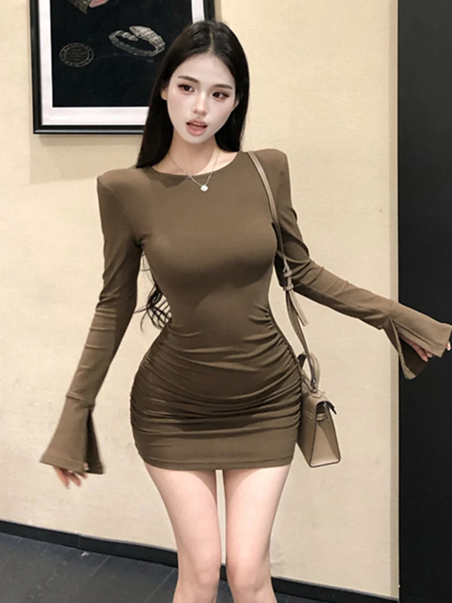 

Сексуальная круглая расклешенная юбка Pure Desire Ne Flared Sve Slim Fit ort, женская юбка Casual Long Sve Winter Faion Bodycon Dr