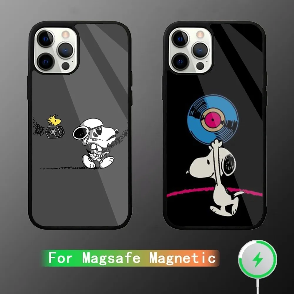 

Cartoon S-Snoopys Phone Case For iPhone 15,14,13,12,11,Plus,Pro,Max Mini Magsafe Magnetic Wireless Charging