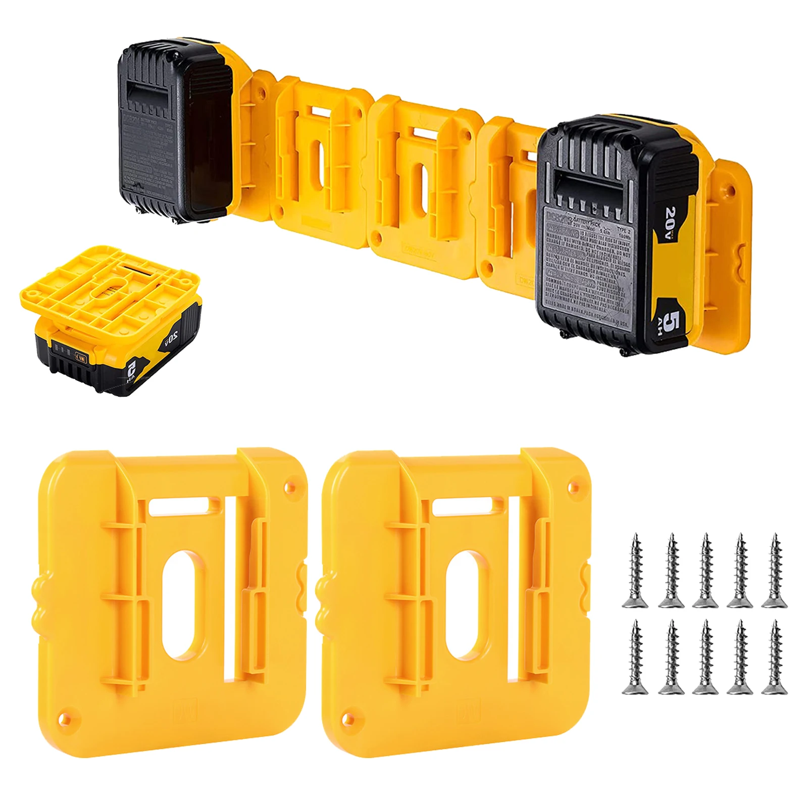 

Battery Holder For 20V Battery Plastic Lithium Battery Dock Holder Wall Mount Batteries Storage Hanger for Garage Workshop