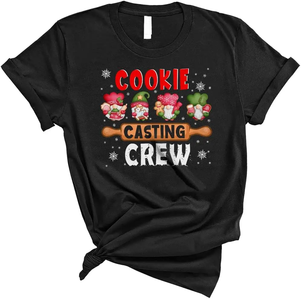 Christmas Casting Crew Funny Christmas Gnomes Holding Cookie Gingerbread Lover Gifts Unisex T-Shirt