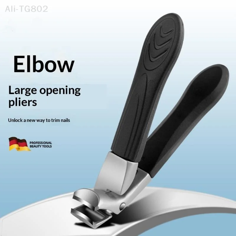 Neosfg 1Pcs Stainless Steel Elbow Nail Clipper Non-slip Rubber And Plastic Handle Nail Clipper Large Opening Single Nail Clipper